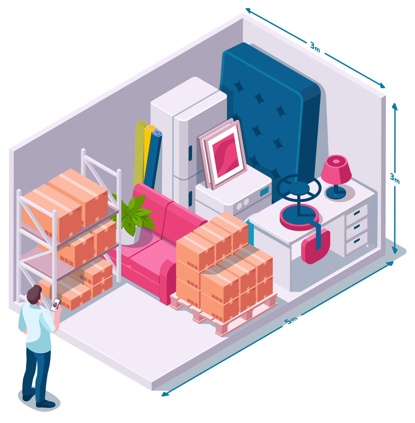 Luna Storage - Lagerraum - Lagercontainer - Lagerhallen - Lagerfläche mieten - 10 quadratmeter box - Lager für 150m² Wohnung - Kellerabteil