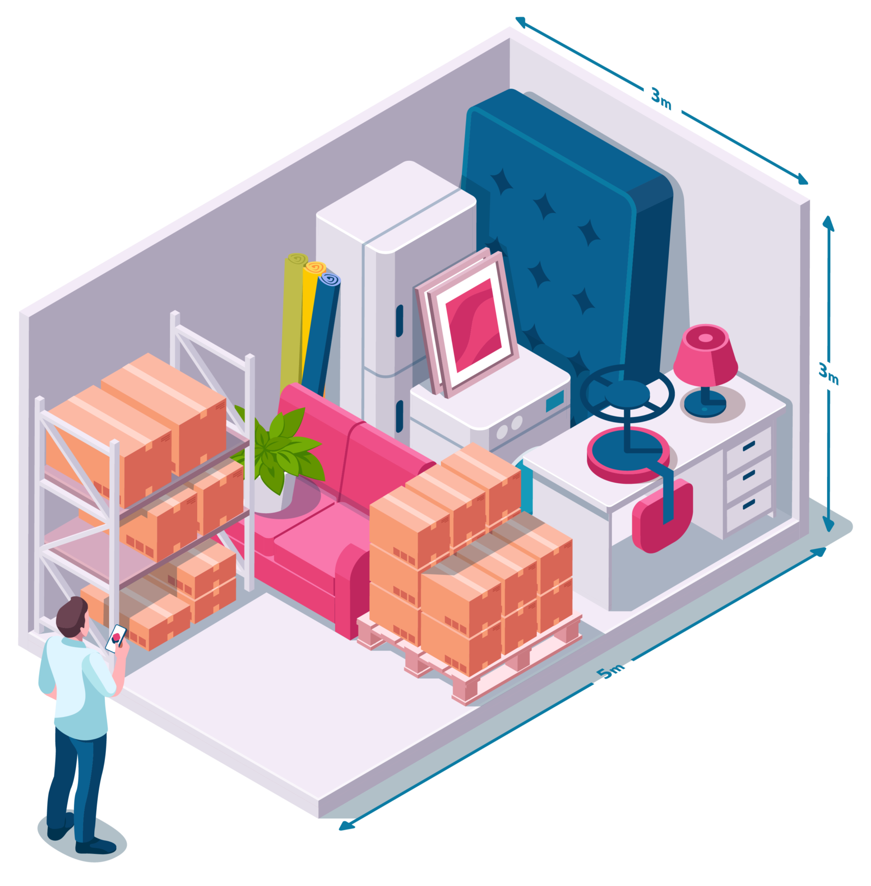 Luna Storage - Lagerraum - Lagercontainer - Lagerhallen - Lagerfläche mieten - 10 quadratmeter box - Lager für 150m² Wohnung - Kellerabteil