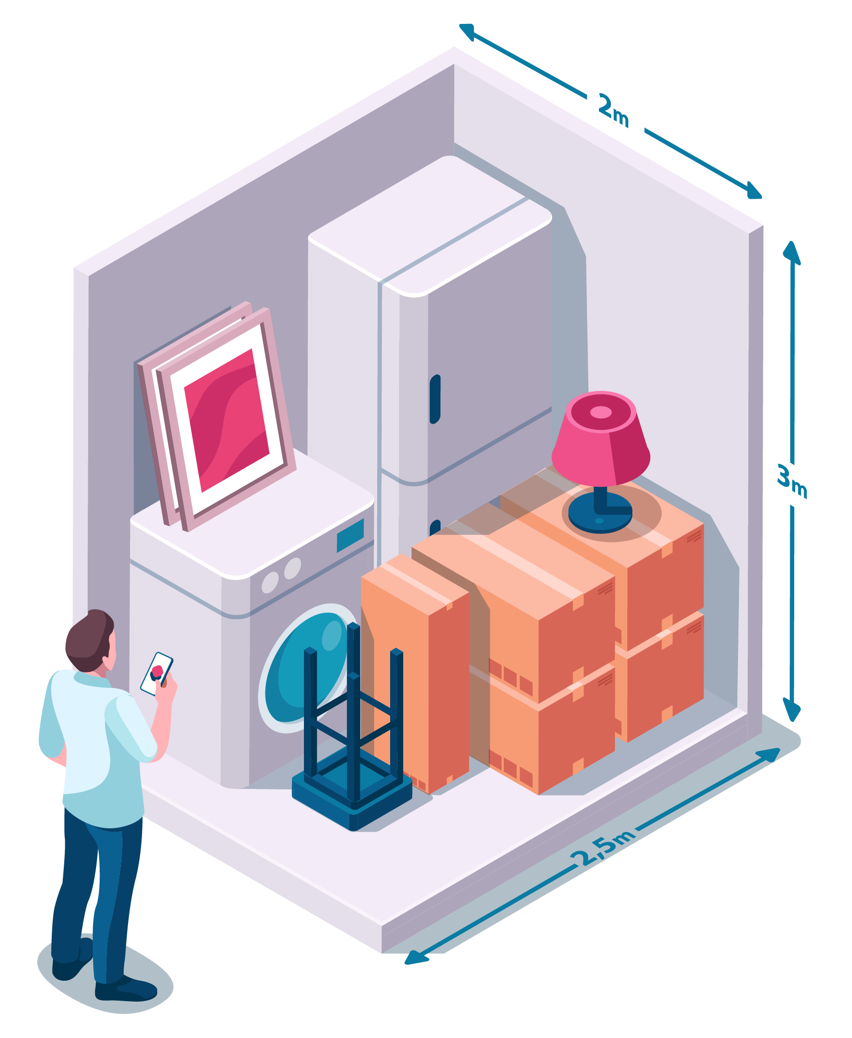 Luna Storage - Lagerraum - Lagercontainer - Lagerhallen - Lagerfläche mieten - 5 quadratmeter box - Lager für 50m² Wohnung - Kellerabteil -